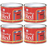 4X Pillar Box Red Paint Tin 180ml Tin Paint